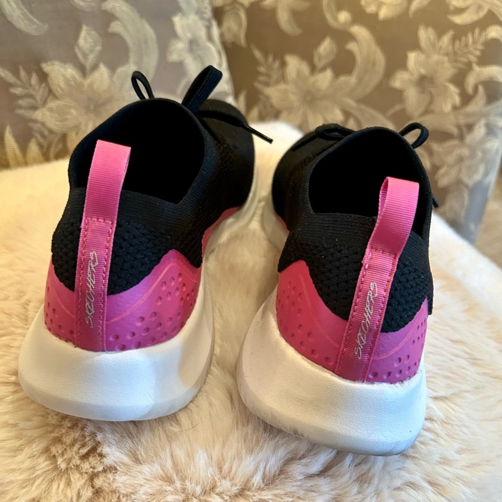 Skechers Black and Pink Slip-On Athletic Sneakers - Picture 4 of 5